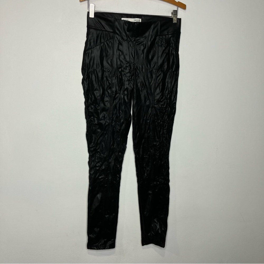 BKE black faux leather leggings pants women’s size medium punk‎ motorcycle party